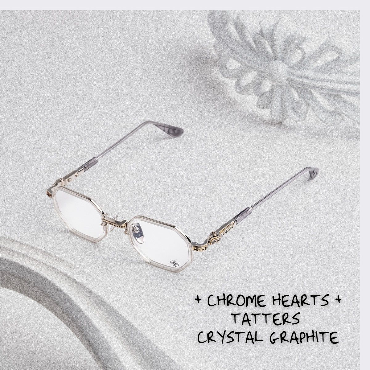 Chrome Hearts CHROME HEARTS TATTERS CRYSTAL GRAPHITE GLASSES Size ONE SIZE - 1 Thumbnail