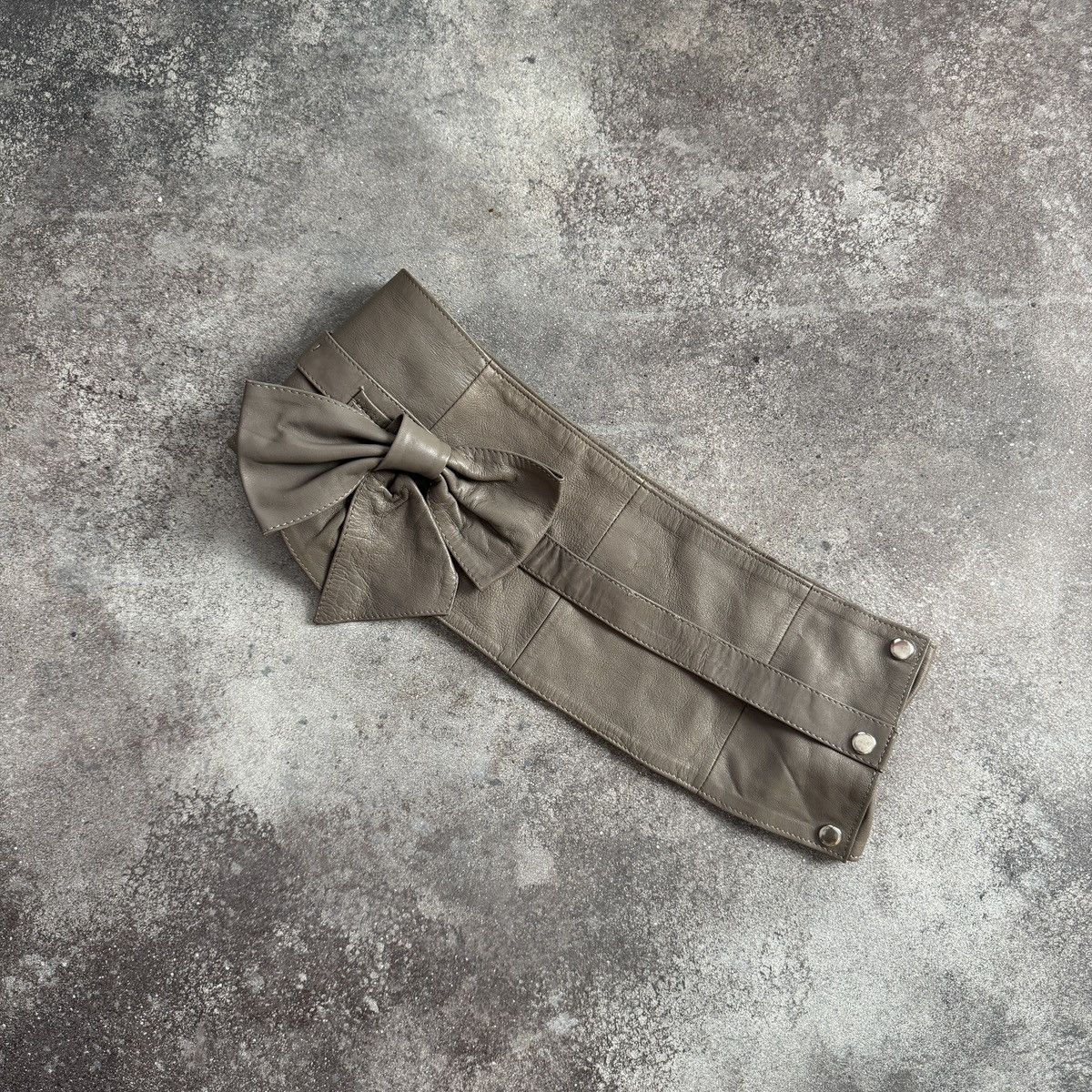 Morgan De Toi Morgan Vintage Archive Y2K Real Leather Wide Leather Belt Size ONE SIZE - 5 Thumbnail