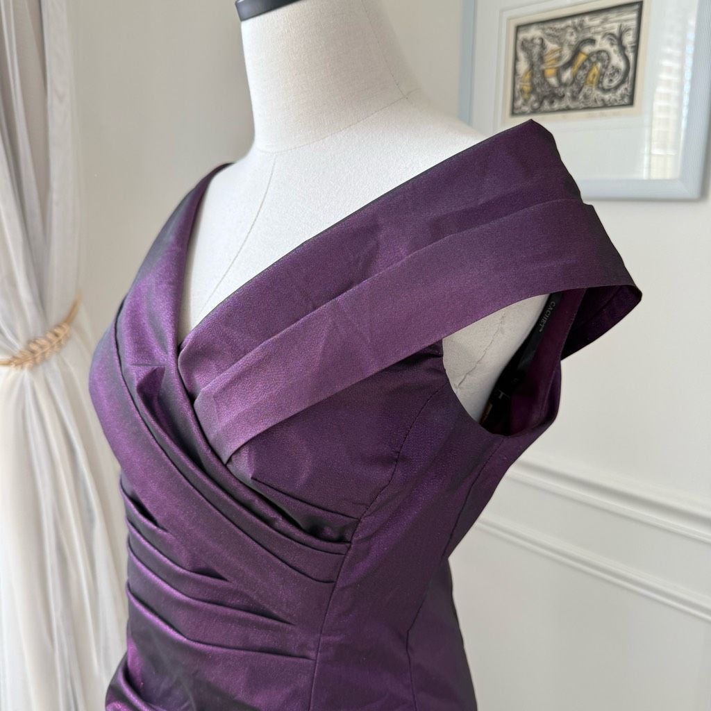 Other Cachet Ruched Dress Purple Metallic Evening Cocktail 6 Size M / US 6-8 / IT 42-44 - 5 Thumbnail
