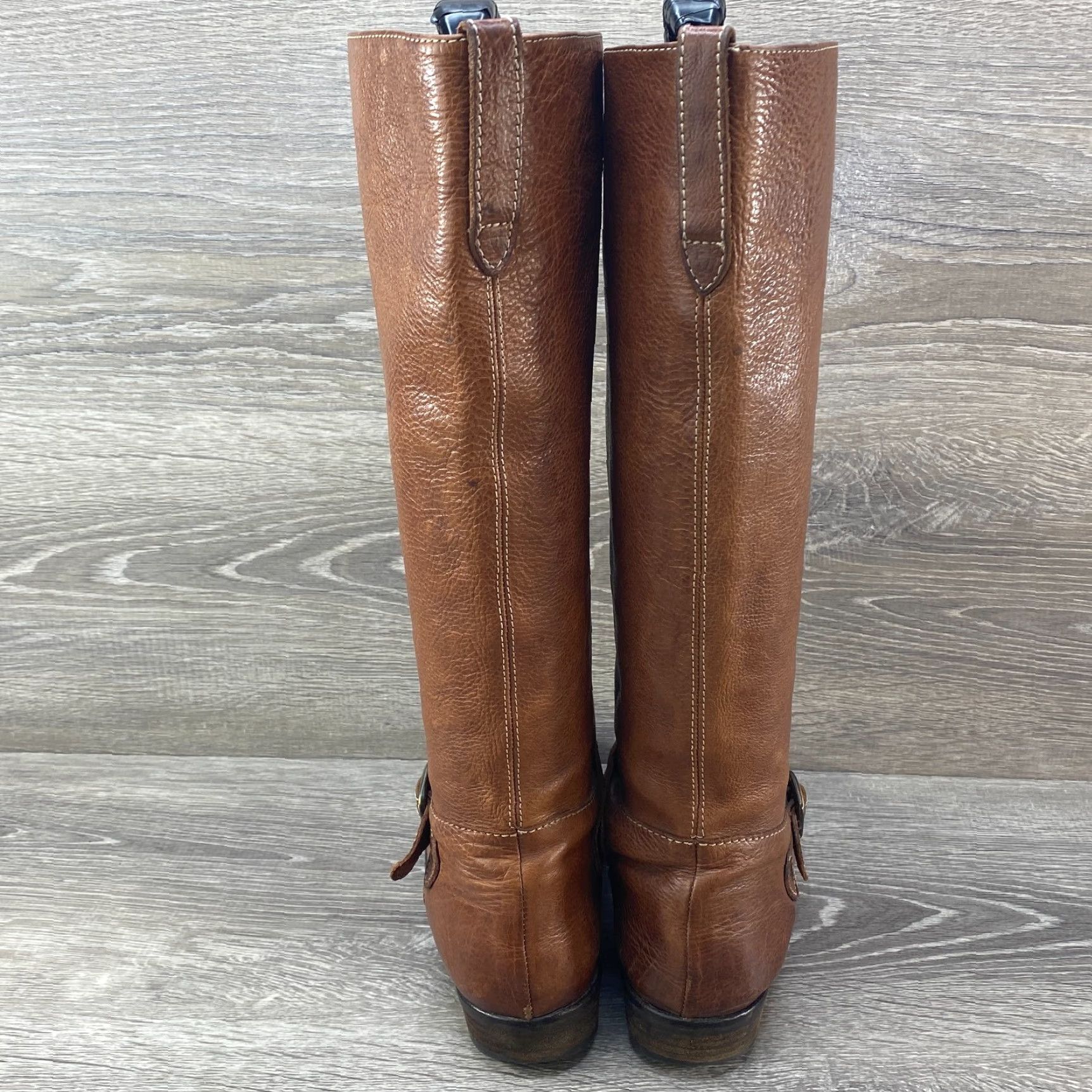 J.Crew J.CREW Brown Leather Lined Knee High Pull On Tall Riding Boots Buckle Womens 6 Size US 6 / IT 36 - 6 Thumbnail