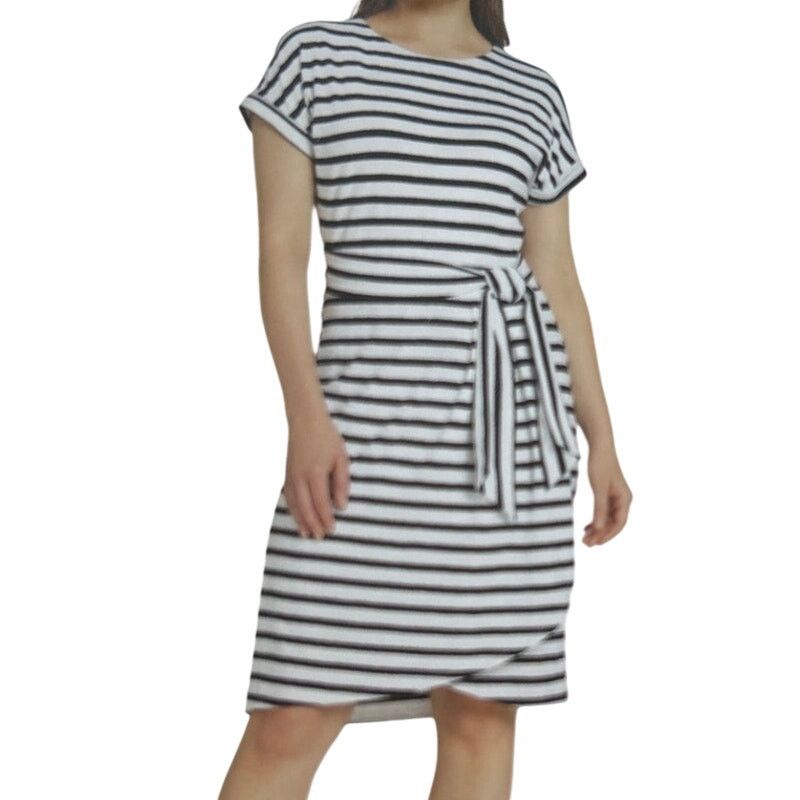 Chaps Chaps Women's Crewneck Black and White Stripe Knit Dress XXL Size XXL / US 16-18 / IT 52-54 - 1 Thumbnail