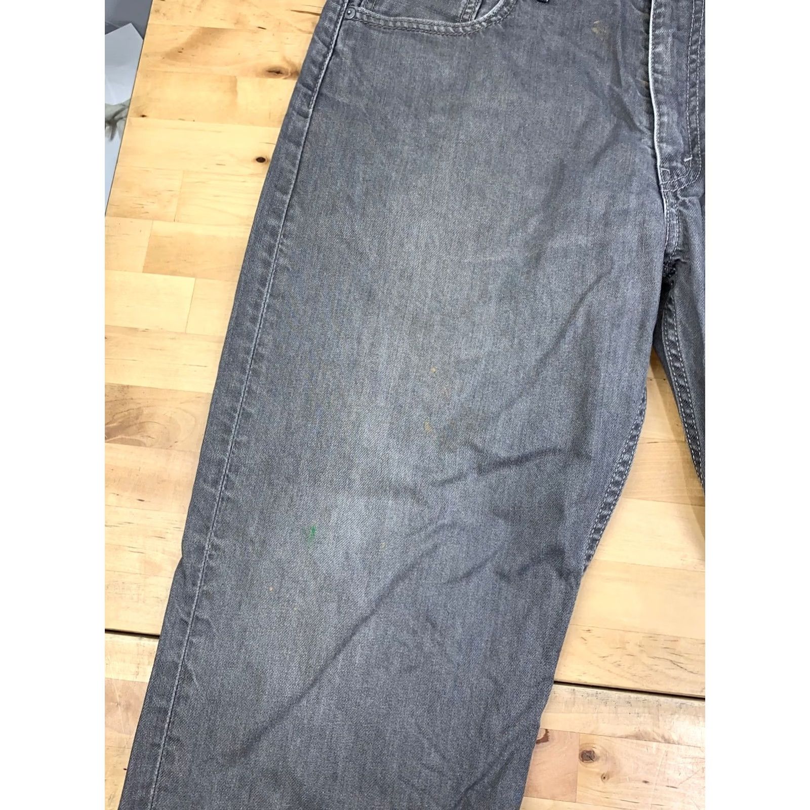 Levi's Levi's 569 Jeans Men 36x30 Gray Distressed 5-Pocket Relaxed Straight Denim Cotton Casual Work Vintage No Size US 36 / EU 52 - 3 Thumbnail