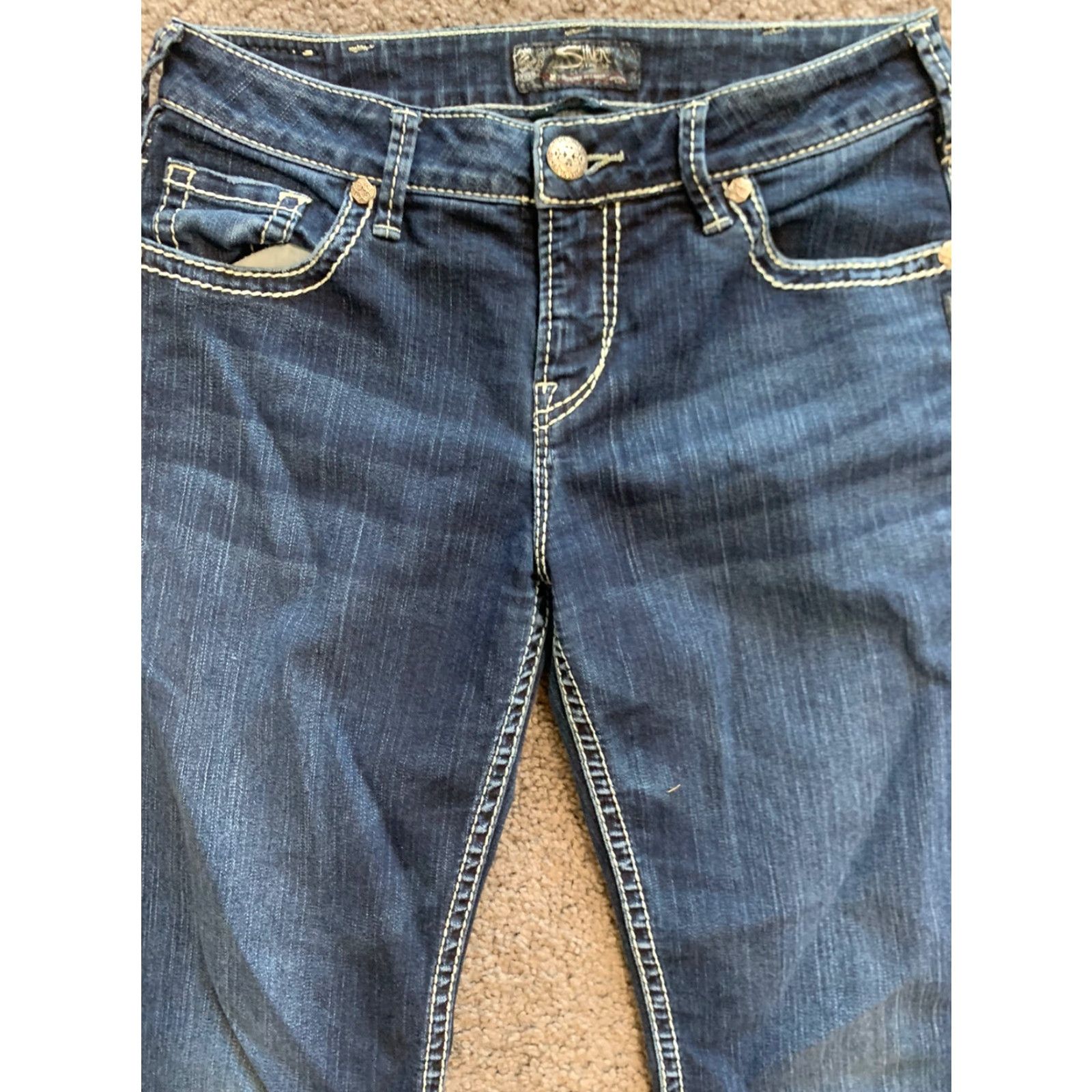 Silver Jeans Co. Silver Jeans Natsuki Sharp Unique Pockets Women's Size 30x26 Denim Blue Cotton Blend Jeans Size 30" / US 8 / IT 44 - 5 Thumbnail