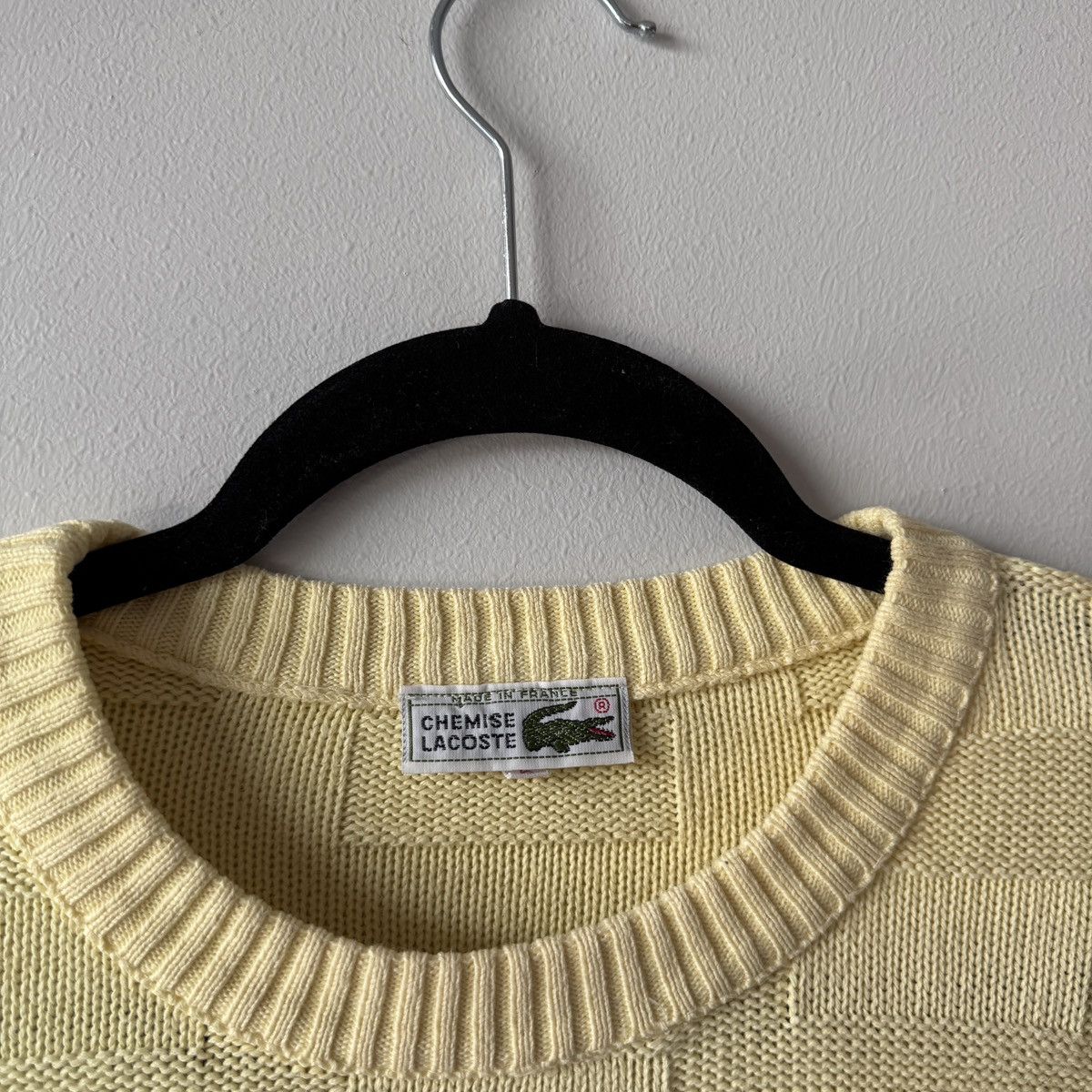 Lacoste Vintage Lacoste Sweater Made in France Pale Yellow Knit Size US L / EU 52-54 / 3 - 5 Thumbnail