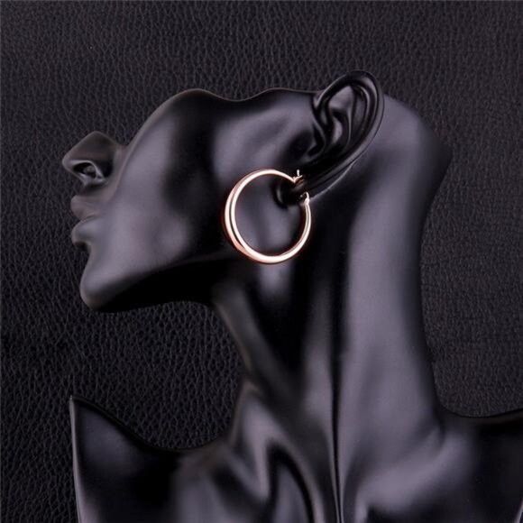 Other 18K Rose Gold Plated Bali Hoop Earrings Latch Back Design Size ONE SIZE - 6 Thumbnail