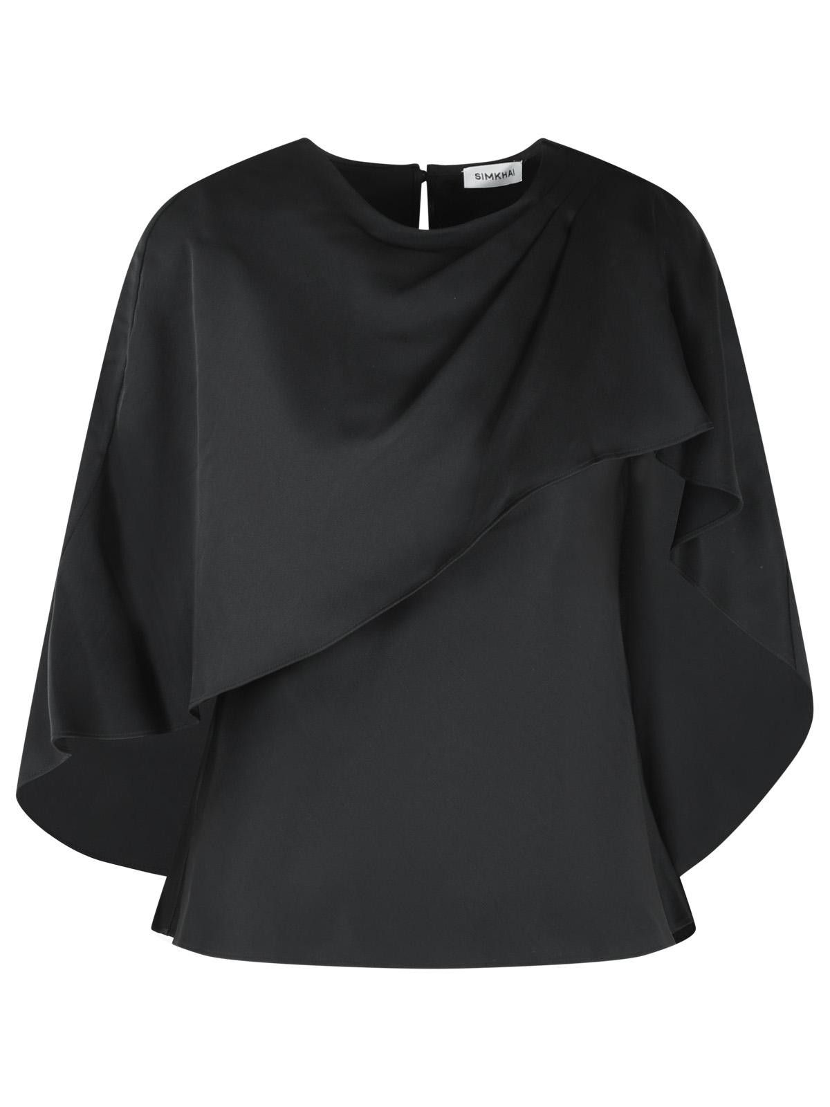 Simkhai SIMKHAI 'Eliora' Black Acetate Blend Blouse Size S / US 4 / IT 40 - 1 Thumbnail
