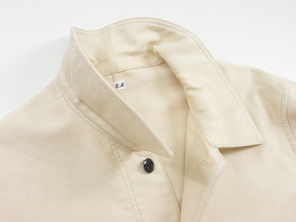 Japanese Brand Ets Matériaux French Moleskin Ivory Chore coat work jacket Size US L / EU 52-54 / 3 - 6 Thumbnail