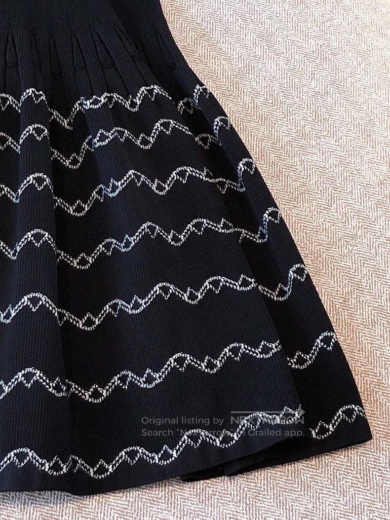 Alaia Alaia Black and white color block knitted jacquard dress Size XS / US 0-2 / IT 36-38 - 4 Thumbnail