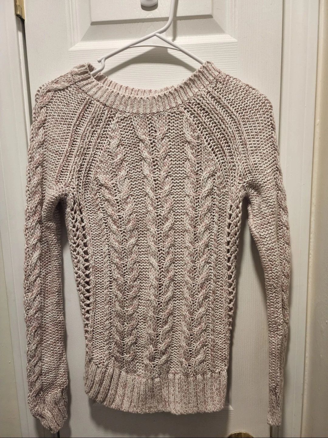 Gap GAP Long Sleeve Heather Pink Cable Mock Sweater Size XS Size XS / US 0-2 / IT 36-38 - 1 Thumbnail