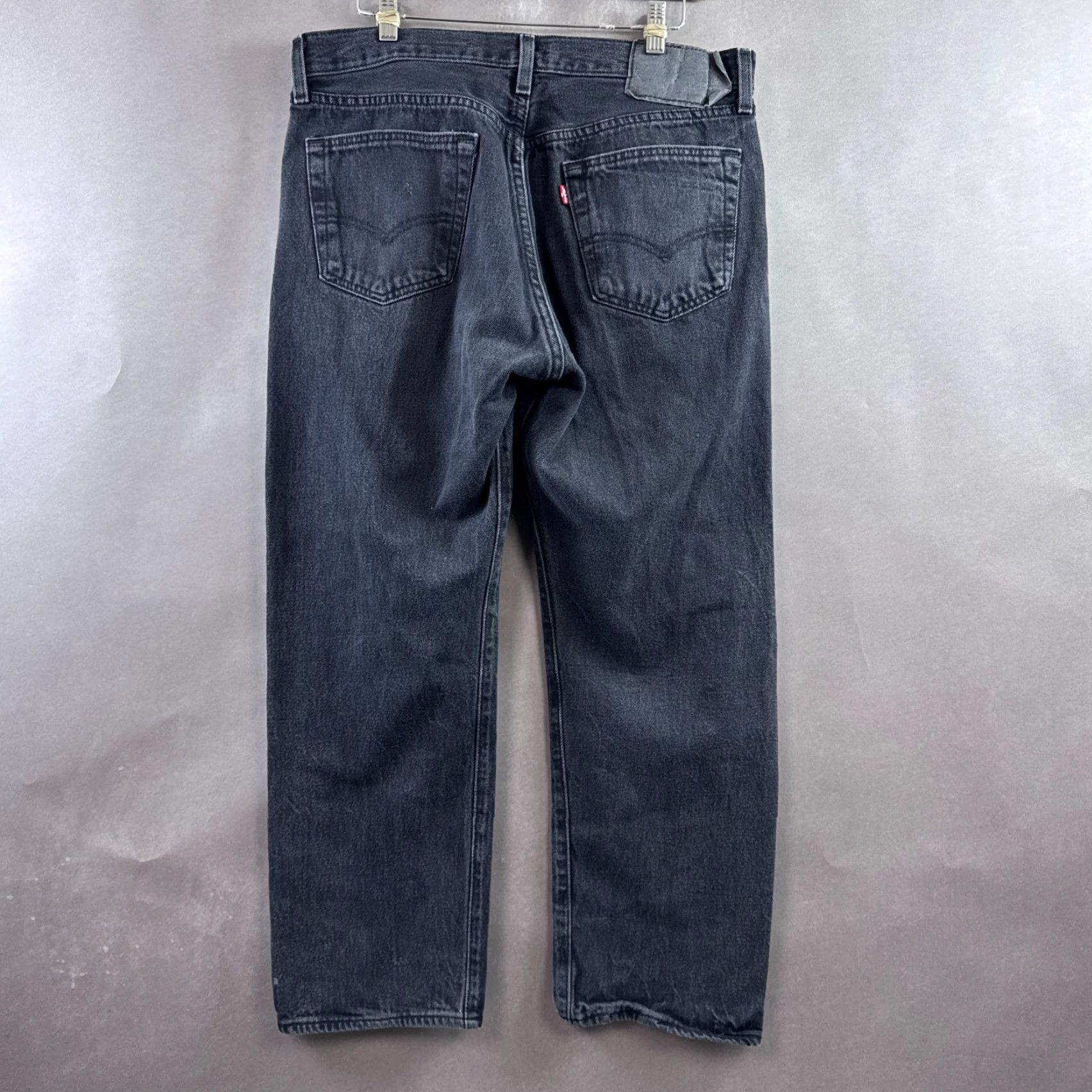 Levi's Levi's 501 Jeans Mens 34x27 Black Denim Pants Button Fly Dark Workwear (Tag36x30) Regular Mens Jeans Black 501 Series Vintage: No Size US 36 / EU 52 - 3 Thumbnail
