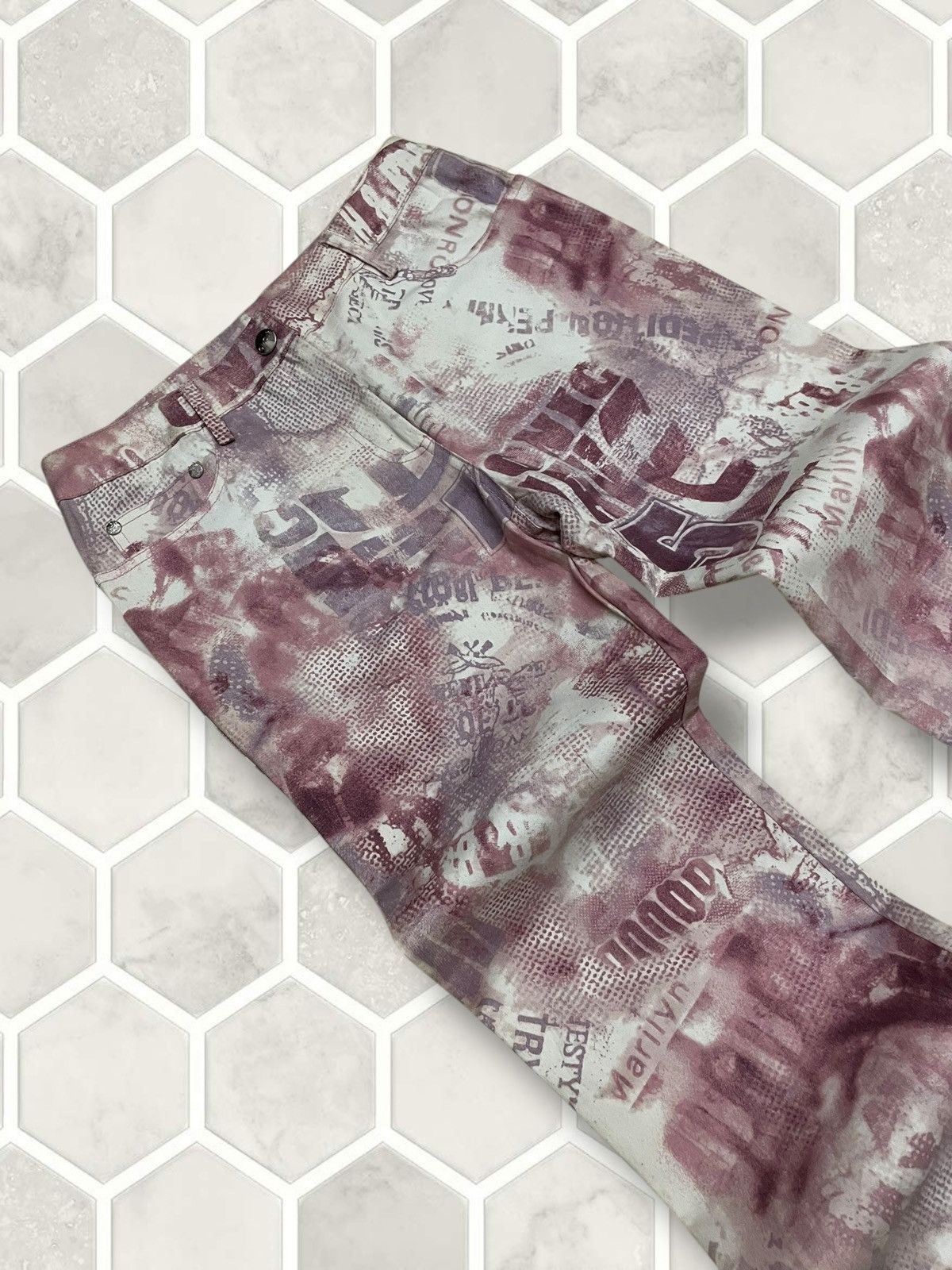 Hysteric Glamour Vintage 1990s Ghole Paris Maryline Monroe Fullprint Pant Size US 26 / EU 42 - 6 Thumbnail