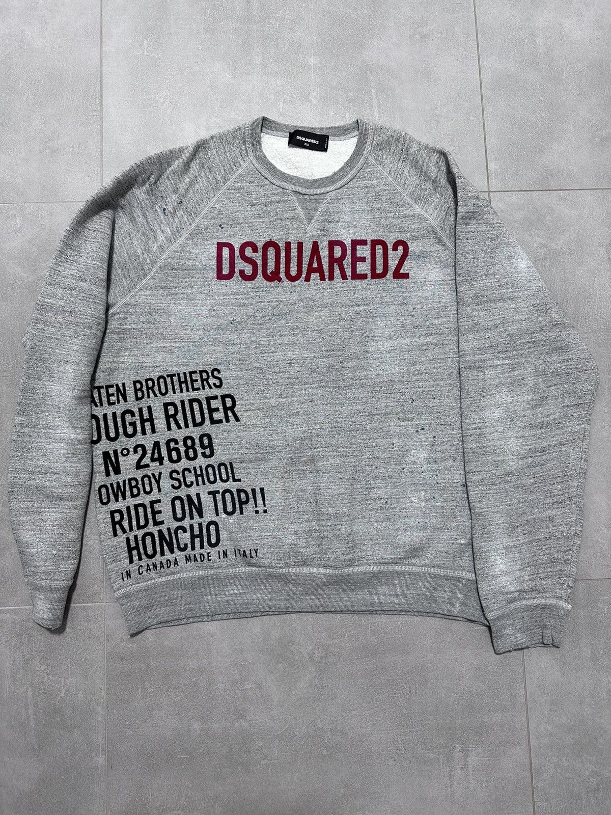 Designer × Dsquared2 Dsquared2 Crewneck Sweatshirt Printed Logo S71GU0244 Melange Size US XXL / EU 58 / 5 - 1 Thumbnail