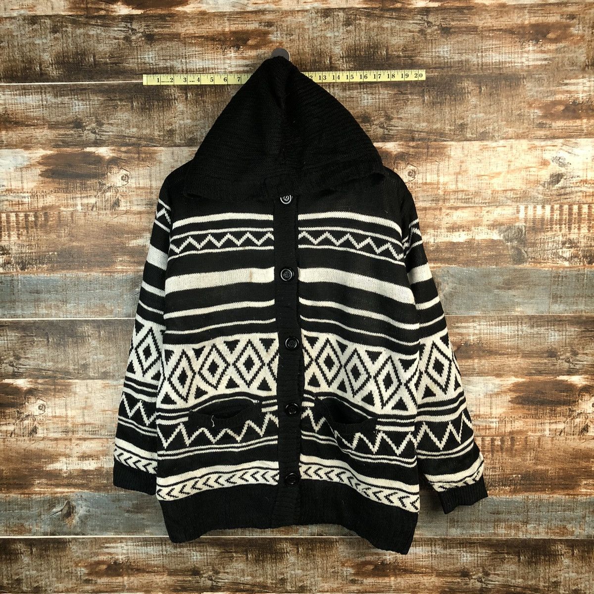 Homespun Knitwear × Japanese Brand Putietal art Black Hoodie Knitwear #A1260 Size US L / EU 52-54 / 3 - 1 Thumbnail