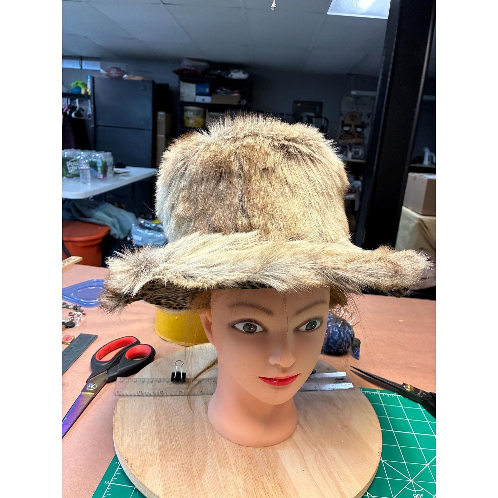 Other Upcycled Faux Fur Bucket Hat – Leopard Lined, Floppy Brim Size ONE SIZE - 8 Thumbnail