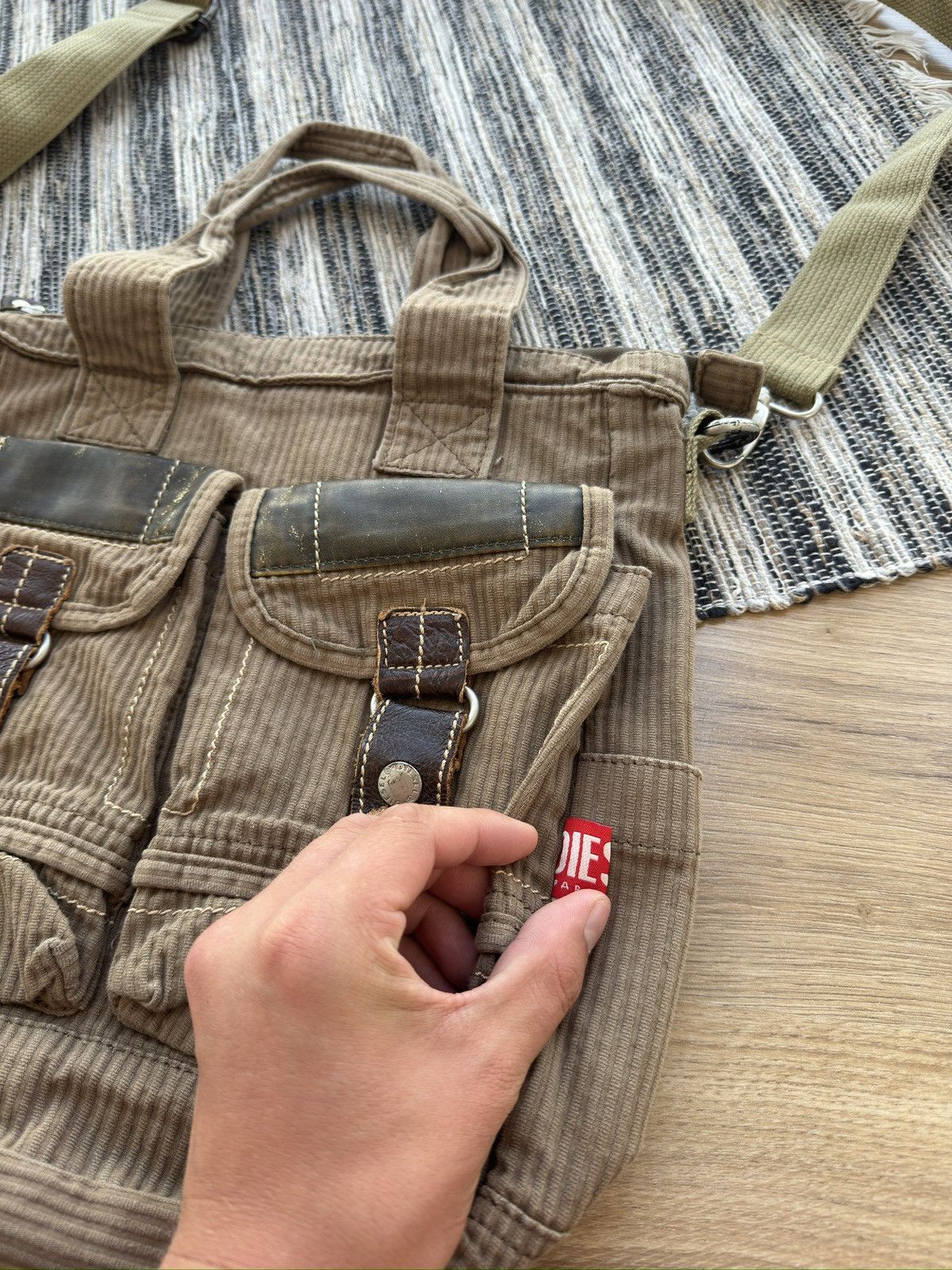Vintage DIESEL Y2K brown shoulder sling bag