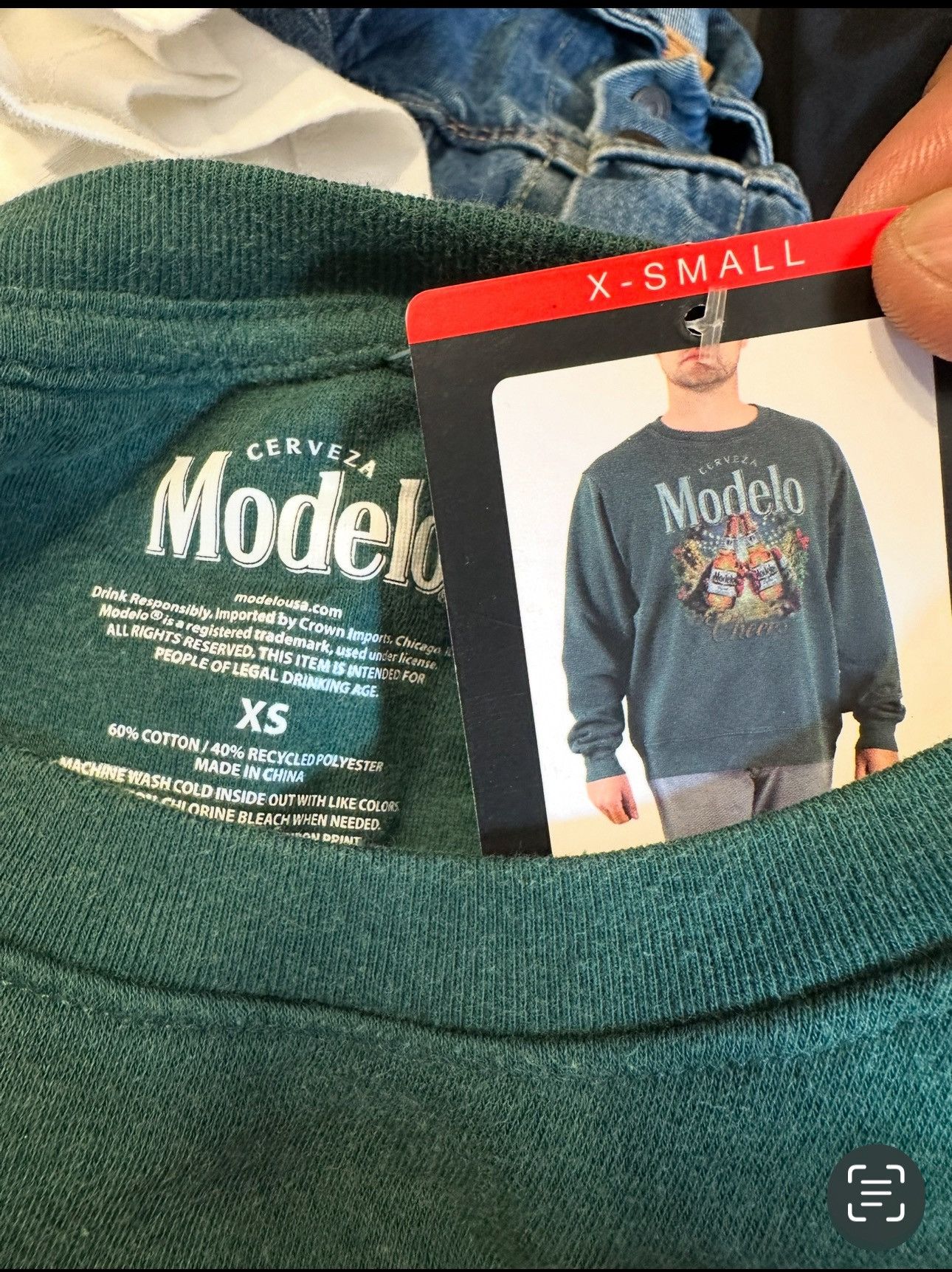 Other New Modelo Cerveza Men's XS Pullover Beer Fleece Sweatshirt Size US XS / EU 42 / 0 - 4 Thumbnail