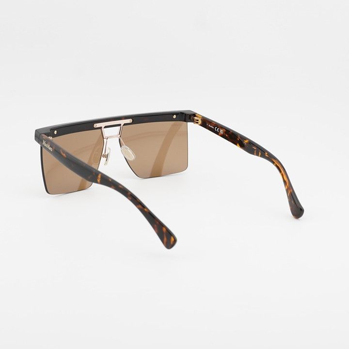 Max Mara Max Mara MM0072 52E Sunglasses Dark Havana Square Frame Size ONE SIZE - 4 Thumbnail