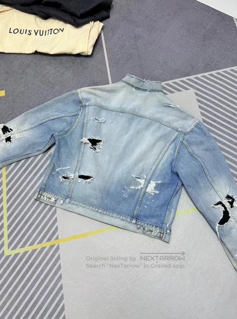Balenciaga Balenciaga Distressed Denim Jacket. Size US M / EU 48-50 / 2 - 6 Thumbnail