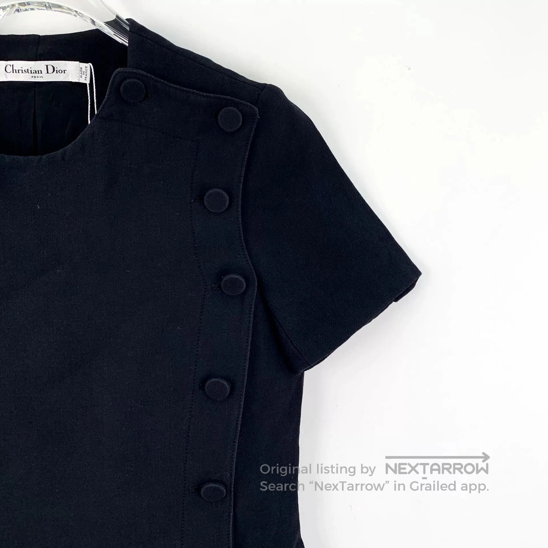 Dior dior black cotton short sleeve dress. Size US 34 / EU 50 - 3 Thumbnail