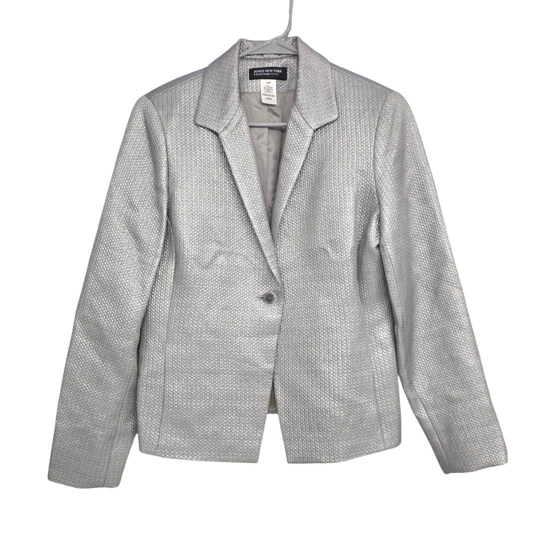 Other Jones New York Collection Sliver Textured Blazer - 10P - NWT Size L / US 10 / IT 46 - 1 Thumbnail