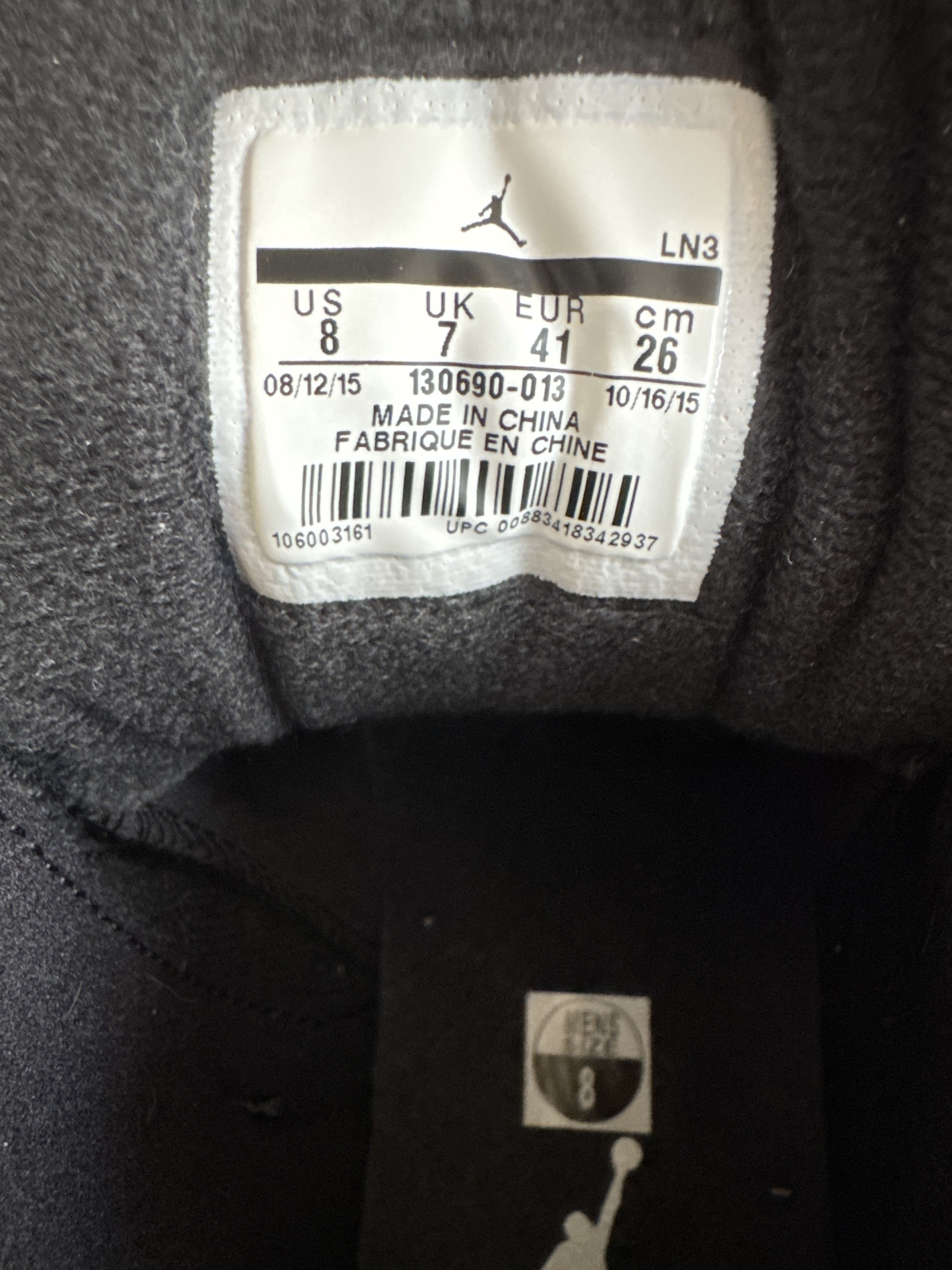 Jordan Brand Air Jordan 12 Retro Black/White/Metallic Gold Size US 8 / EU 41 - 6 Thumbnail