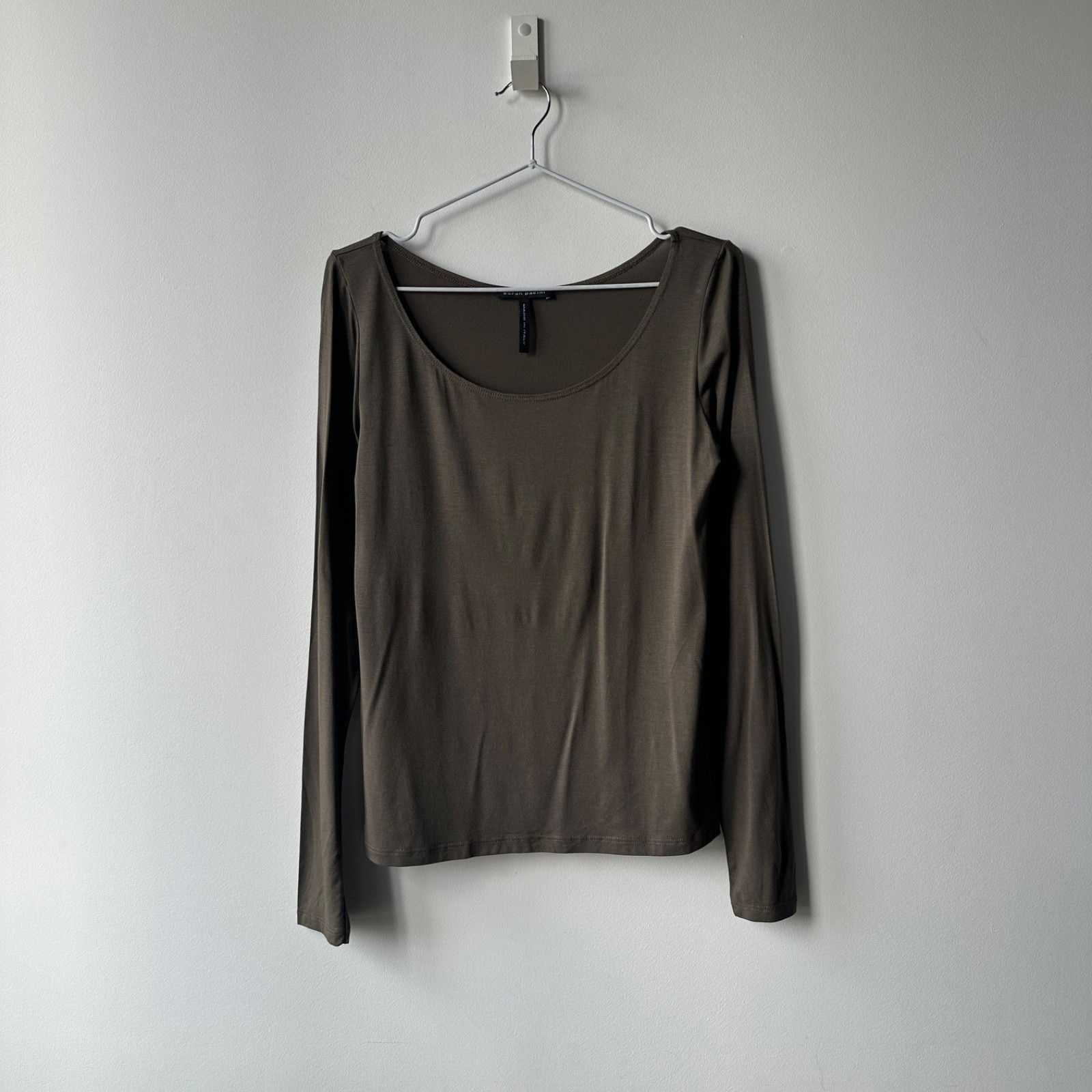 Sarah Pacini Sarah Pacini Modal Stretch Long Sleeve Top T Shirt 9446AC Size XS / US 0-2 / IT 36-38 - 2 Thumbnail