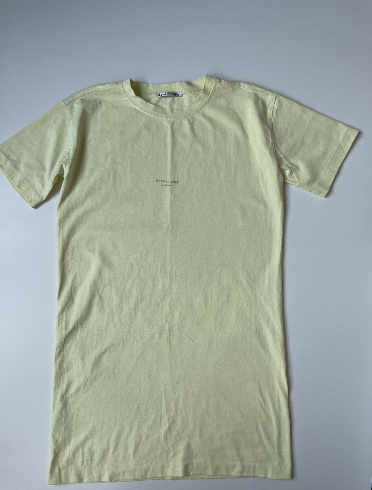 Acne Studios Acne Studios Acne Studios Joupa Logo T-Shirt Dress Yellow Size XS / US 0-2 / IT 36-38 - 2 Thumbnail