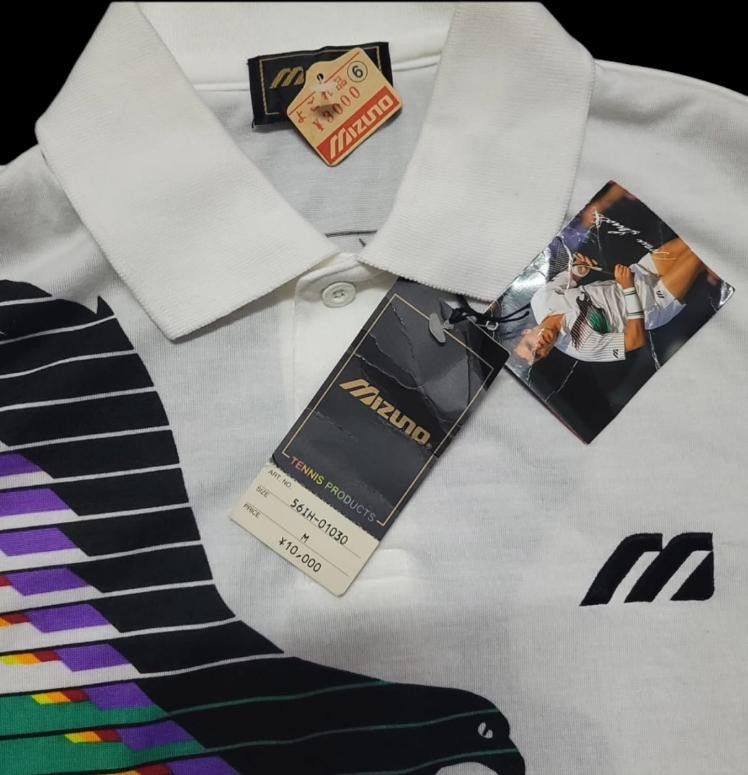 Mizuno Vtg 80s Mizuno Ivan Lendl Tennis Player casual tennis Size US M / EU 48-50 / 2 - 2 Thumbnail