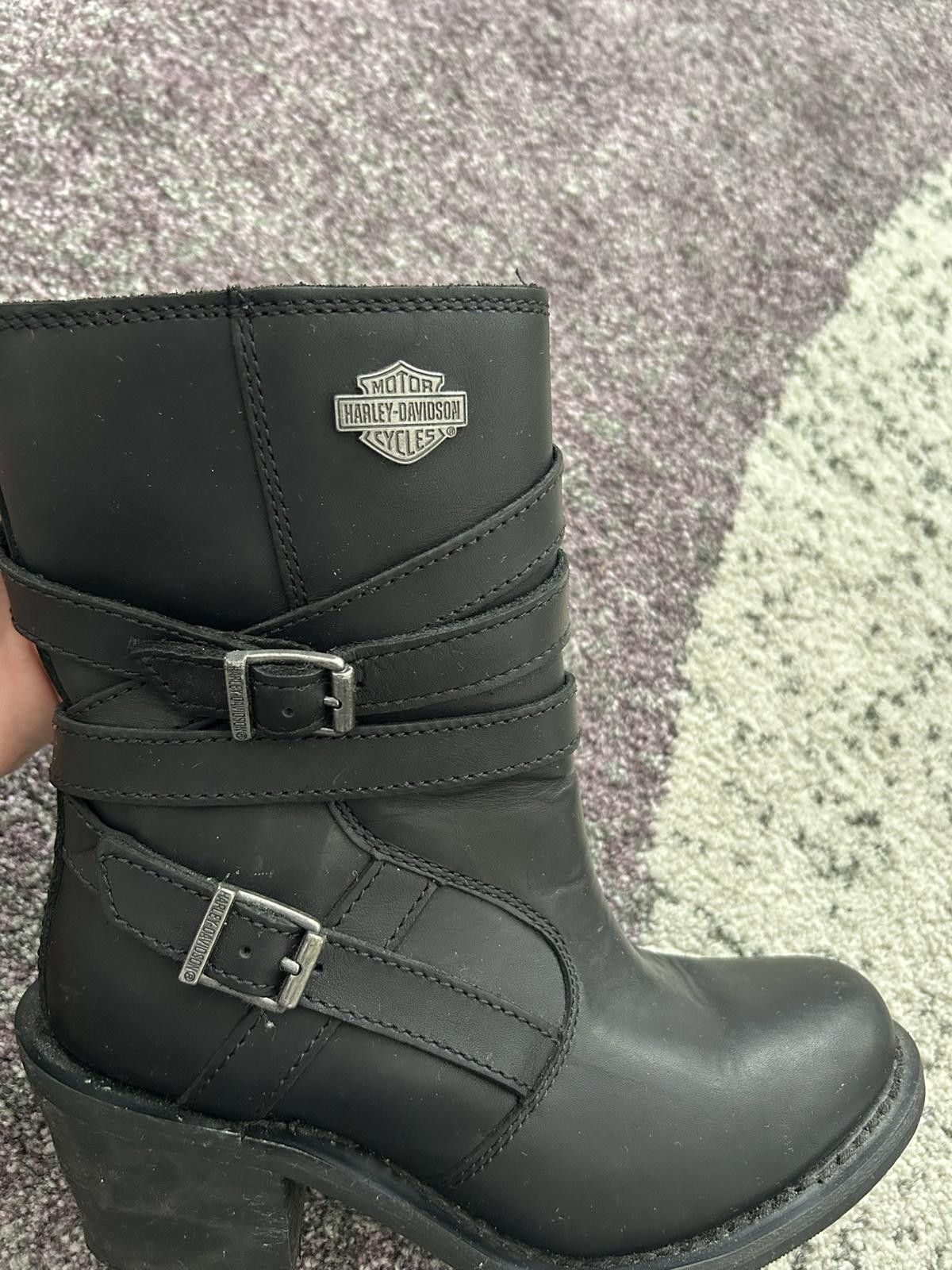 Harley Davidson Harley-Davidson Biker Leather Buckle Boots Size US 7.5 / IT 37.5 - 2 Thumbnail