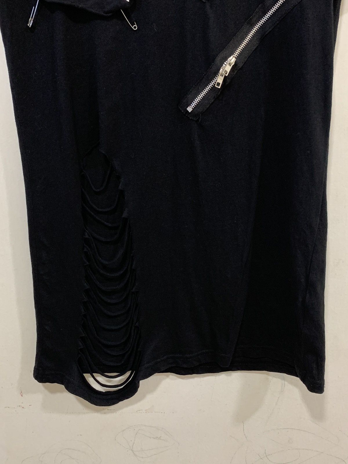 Japanese Brand Poem Punk Gothic Style Zip Black Tee T-shirt Size US XS / EU 42 / 0 - 4 Thumbnail