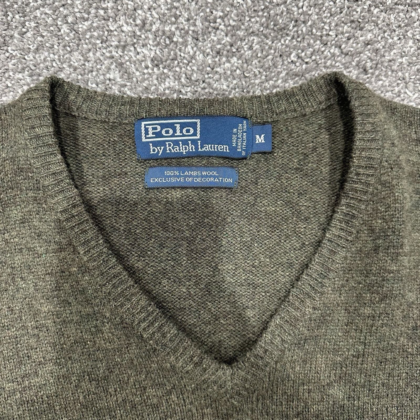 Polo Ralph Lauren Polo Ralph Lauren Sweater Mens M Green V-Neck Lambs Wool Size US M / EU 48-50 / 2 - 4 Thumbnail
