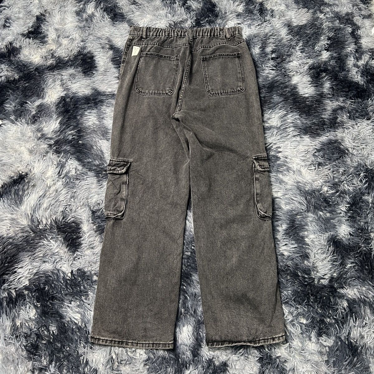 Other Unbranded Wide Loose MultiPocket Denim Cargo Pants Size US 36 / EU 52 - 2 Thumbnail