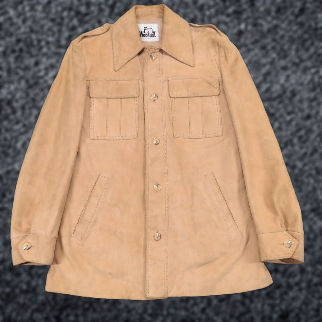 Vintage VINTAGE Woolrich Jacket Mens 38 (fits 40) Leather Suede Tan Utility 60s Tan Flap Size US XXS / EU 40 - 1 Thumbnail