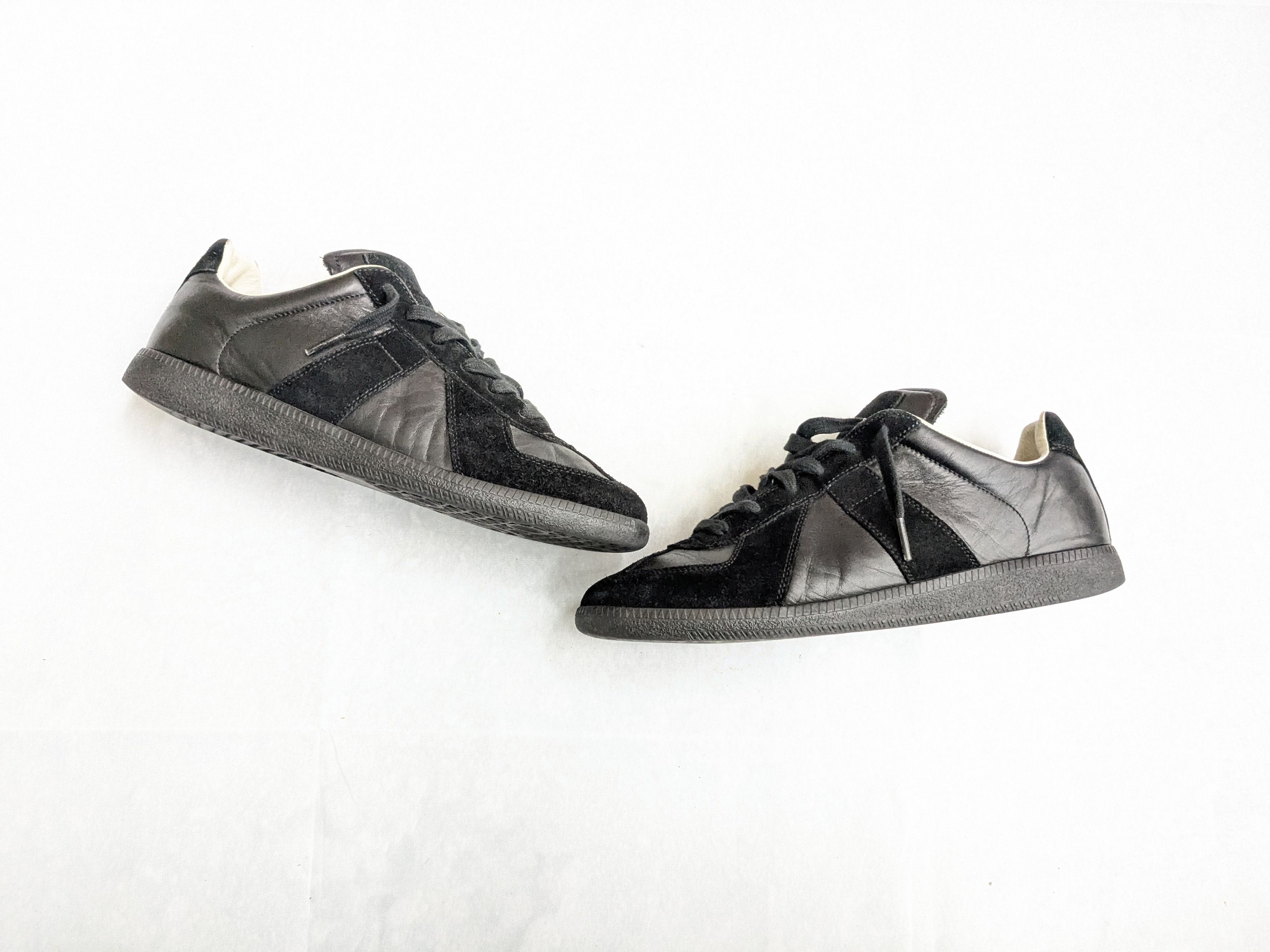 Maison Margiela Maison Margiela Replica Black Leather Sneakers 8 41 Size US 8 / EU 41 - 1 Thumbnail