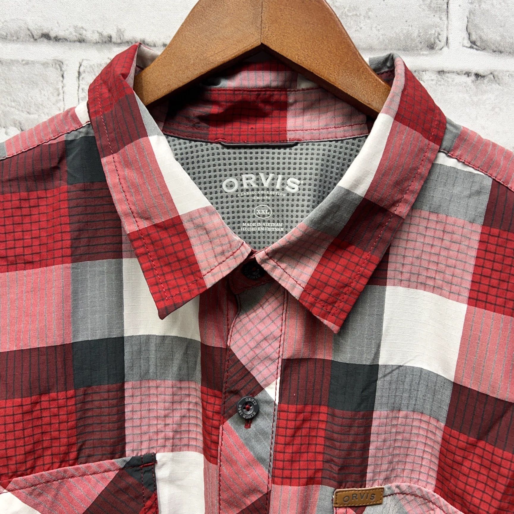 Orvis Orvis Red Plaid Button Up Shirt Mens Size XXL Size US XXL / EU 58 / 5 - 2 Thumbnail
