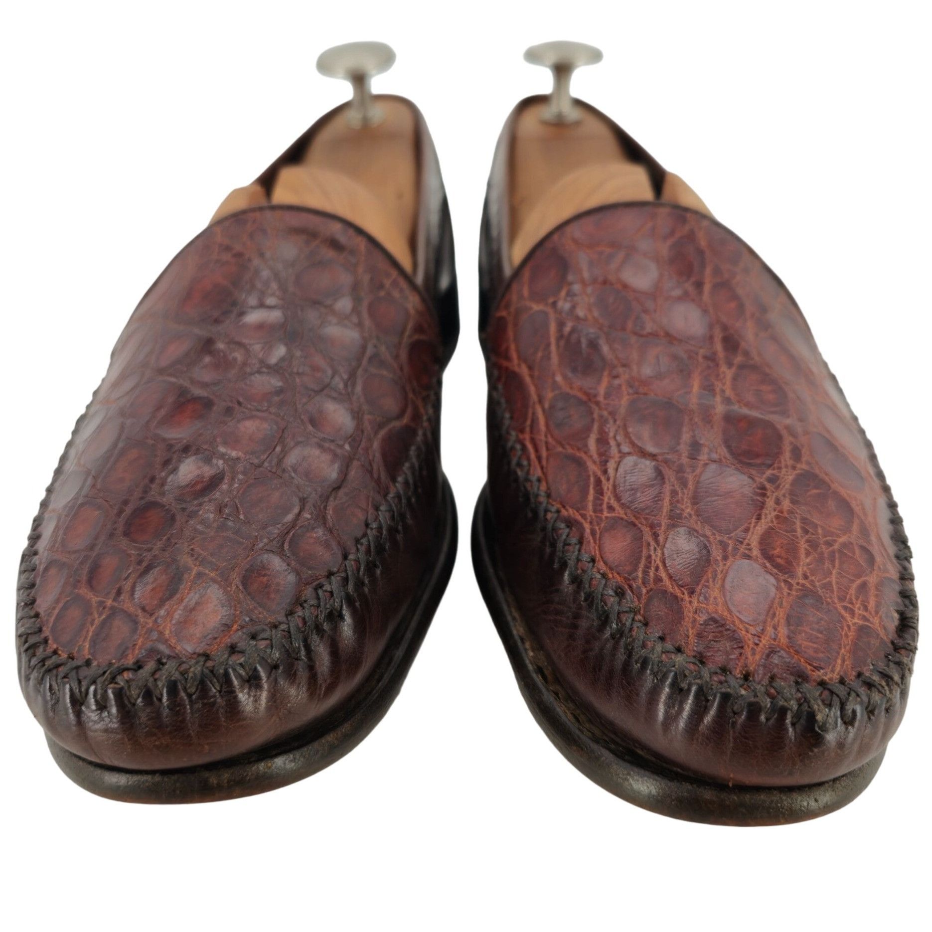 Bragano × Cole Haan Vintage Bragano Cole Haan Alligator Crocodile Caiman Italy Size US 10.5 / EU 43-44 - 9 Thumbnail
