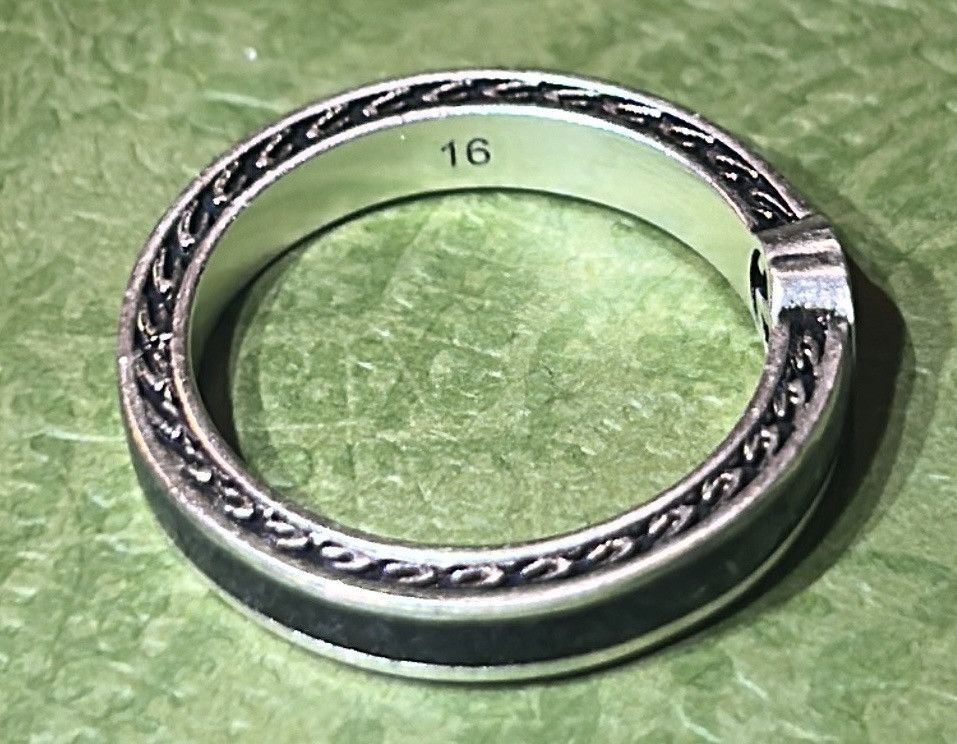 Gucci Gucci Interlocking G Enamel Thin Ring Black Ag925 Size ONE SIZE - 4 Thumbnail
