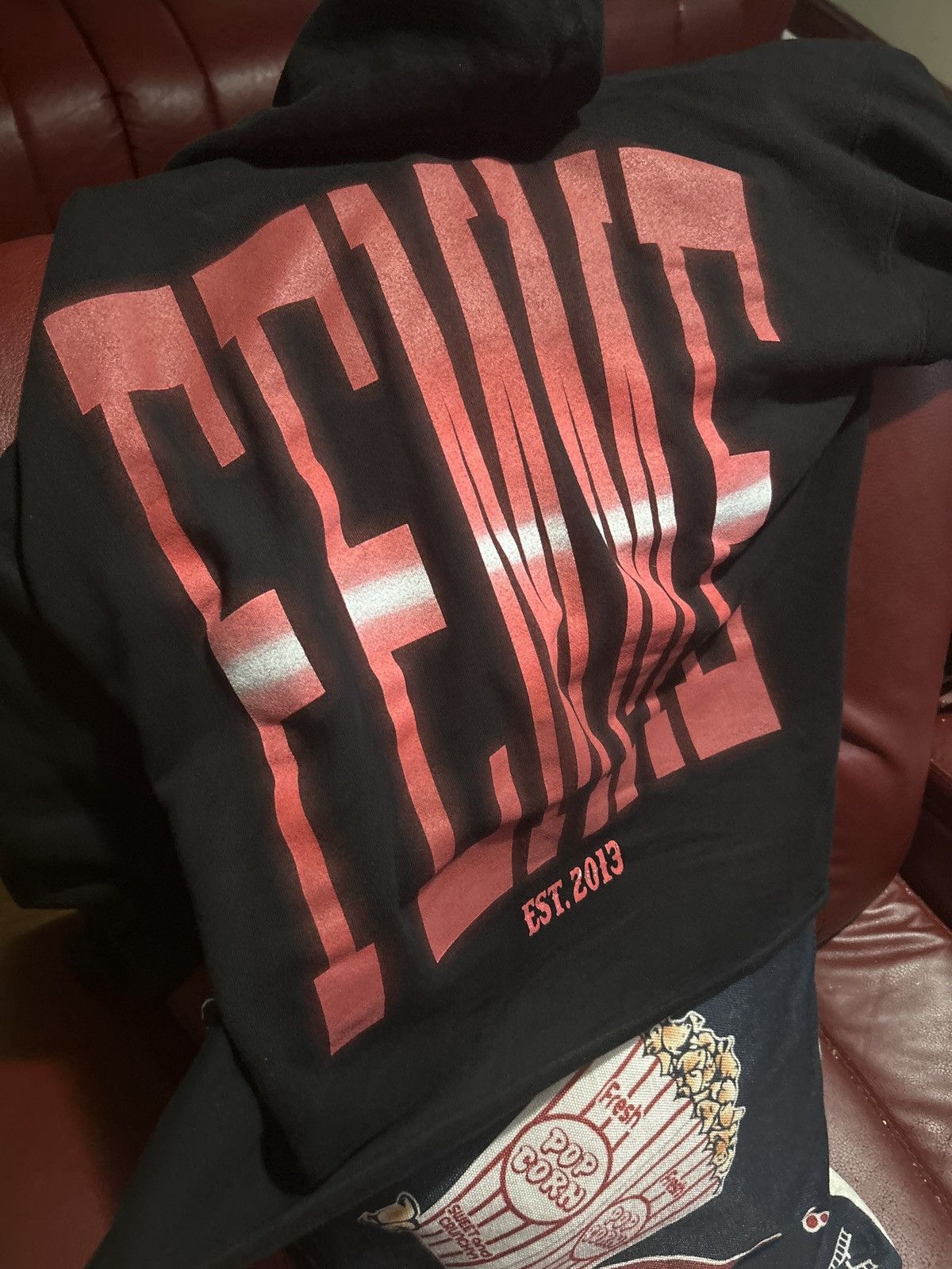 Homme femme hoodie black and red