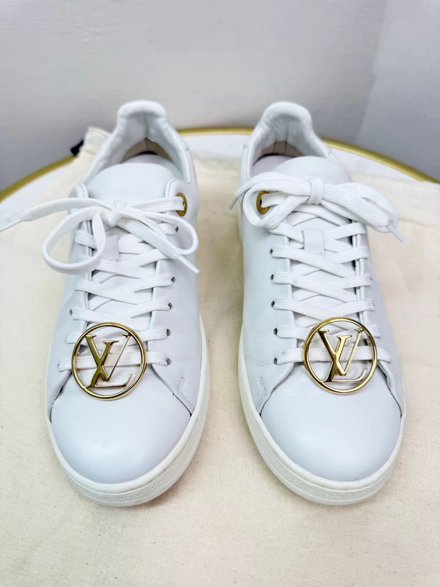 Louis Vuitton LV White Sneakers 35.5 (Worn a Few Times, Cleaned) Size US 5 / IT 35 - 1 Thumbnail