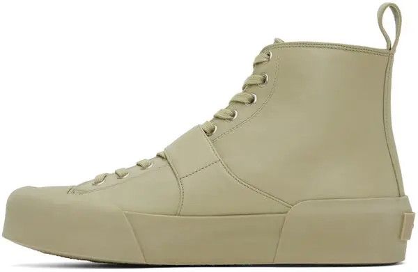 Jil Sander o1y1124 Buckle High-Top Sneakers in Green Size US 7 / EU 40 - 3 Thumbnail