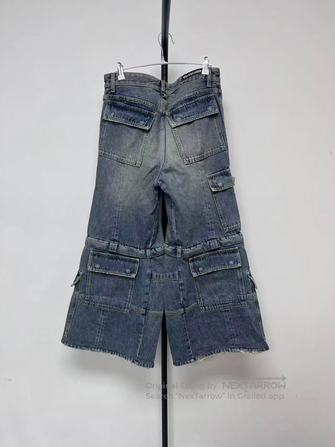 Balenciaga balenciaga cargo flared denim trousers. Size 24" / US 00 / IT 34 - 2 Thumbnail