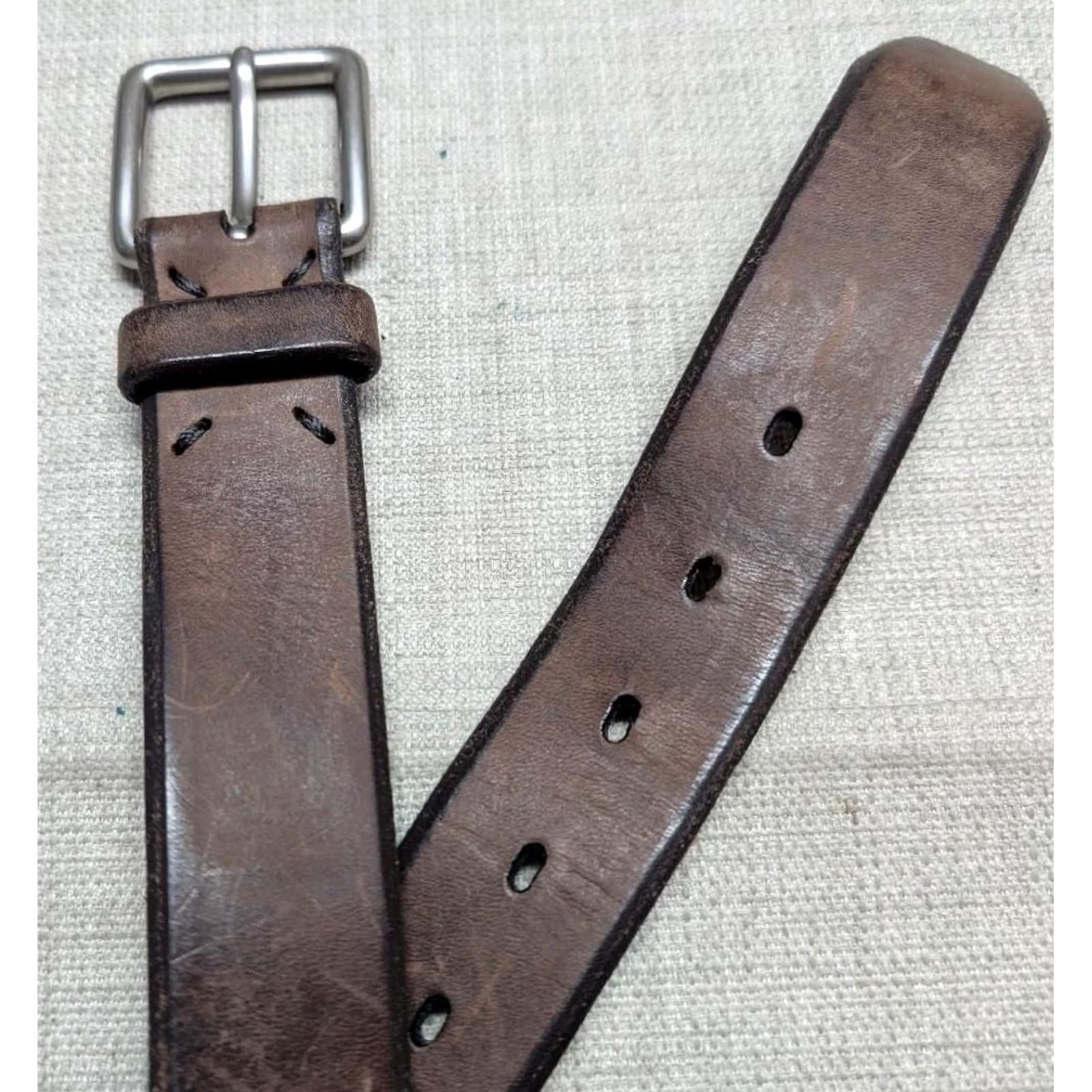 Cole Haan VINTAGE Cole Haan dress belt 34 bridle brown GREENWICH CANADA made COWHIDE leather Mens Size 34 Brown Leather Belt Dress Belt Size 34 - 4 Thumbnail
