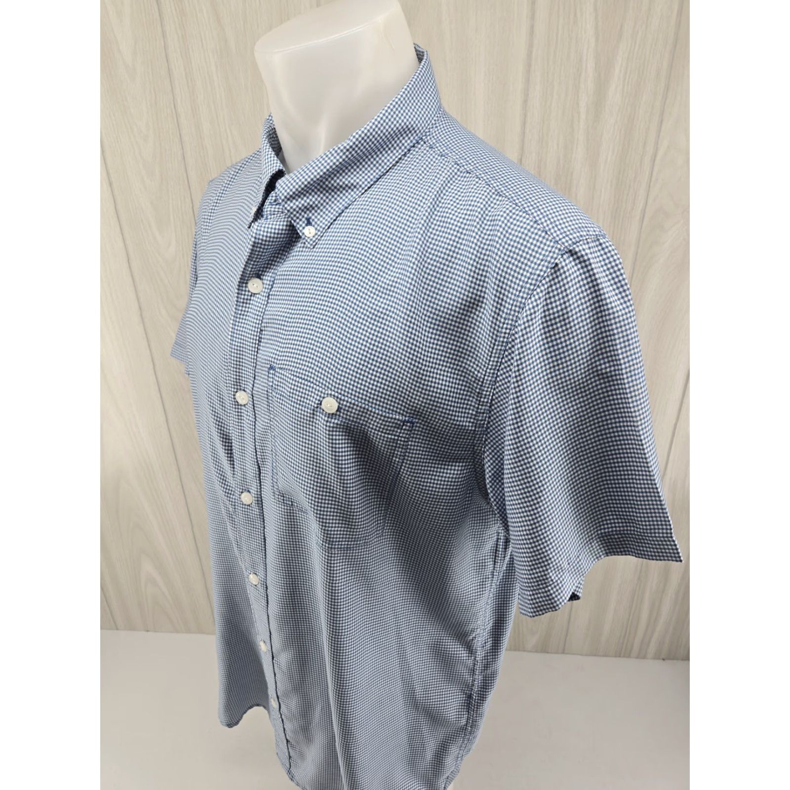 Mountain Khakis VINTAGE Mountain Khakis Blue Checker Polyester Short Sleeve Button Up Shirt XL Classic Shirt Mens Blue Checker 90s Outdoor Fashion Size US XL / EU 56 / 4 - 4 Thumbnail