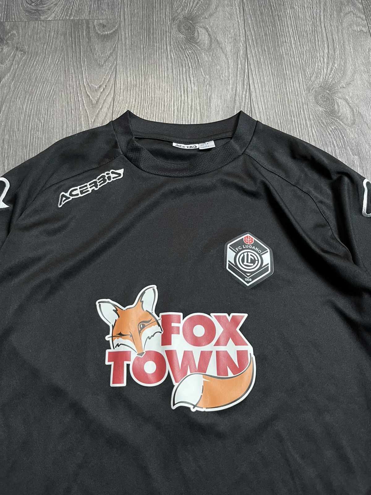 Vintage Acerbis FC Lugano Swiss Football Training Jersey Shirt Black Size US M / EU 48-50 / 2 - 2 Thumbnail
