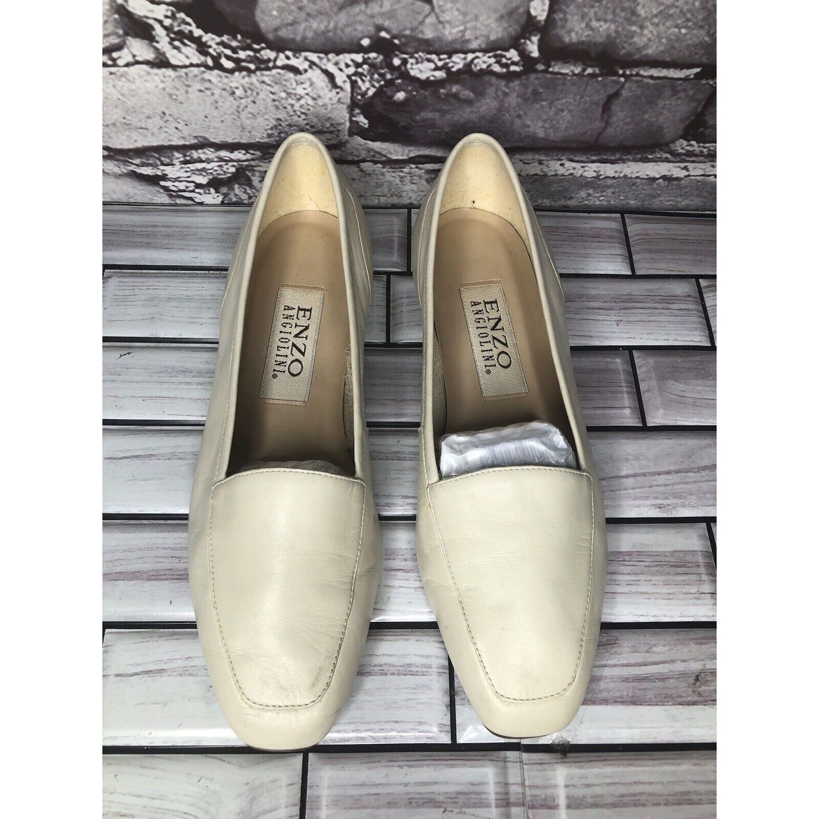 Other Enzo Angiolini Liberty Ivory Cream Leather Square Toe Loafer Size US 6 / IT 36 - 9 Thumbnail