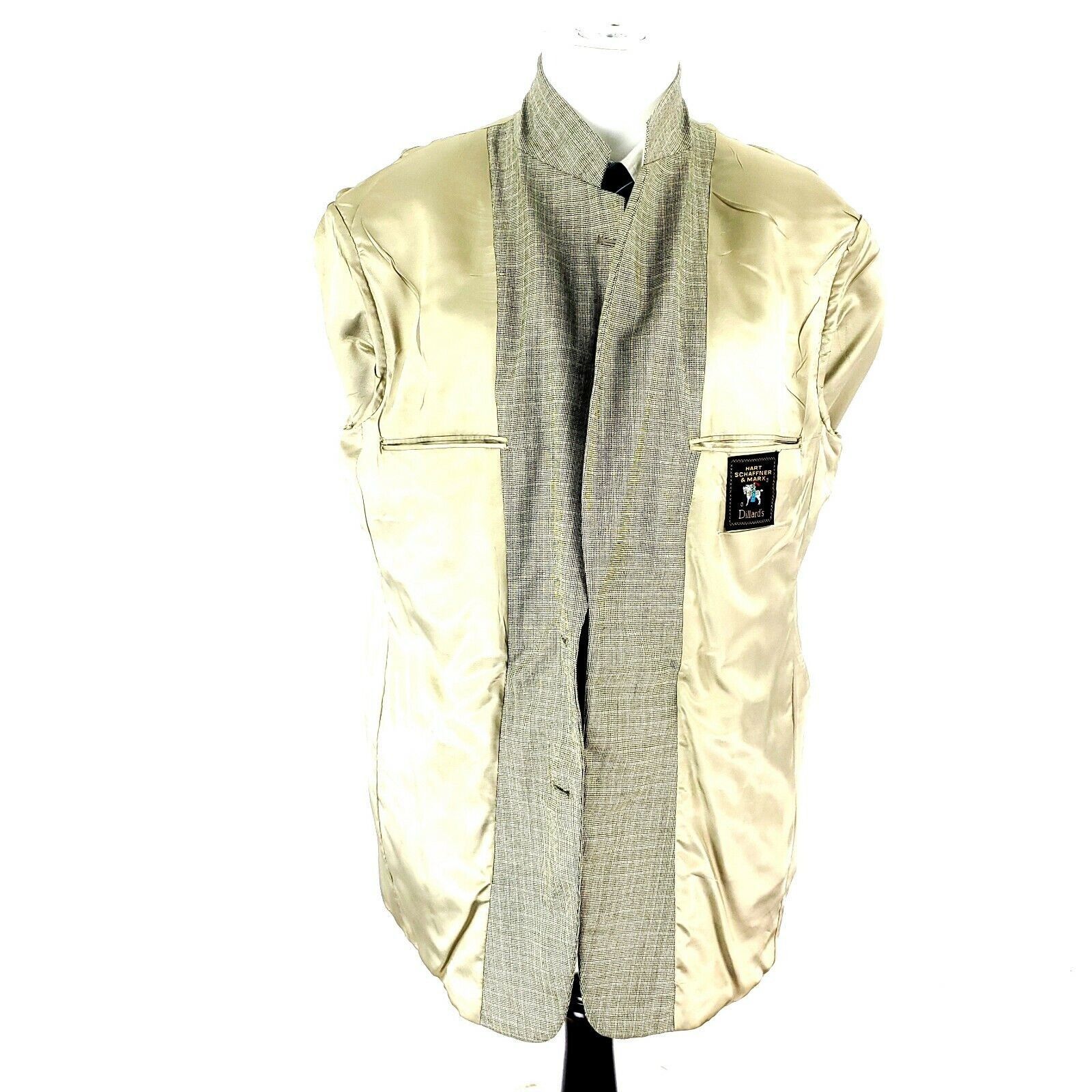 Hart Schaffner Marx Hart Schaffer Marx Wool 2 Button Sport Coat 42R Black Tan St Size 42R - 9 Thumbnail