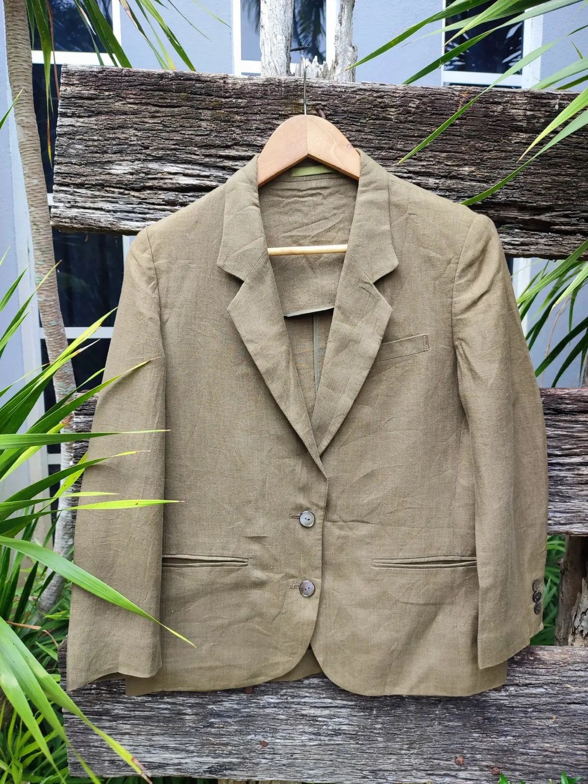Vintage Burberrys Linen Blazer – Classic 2-Button