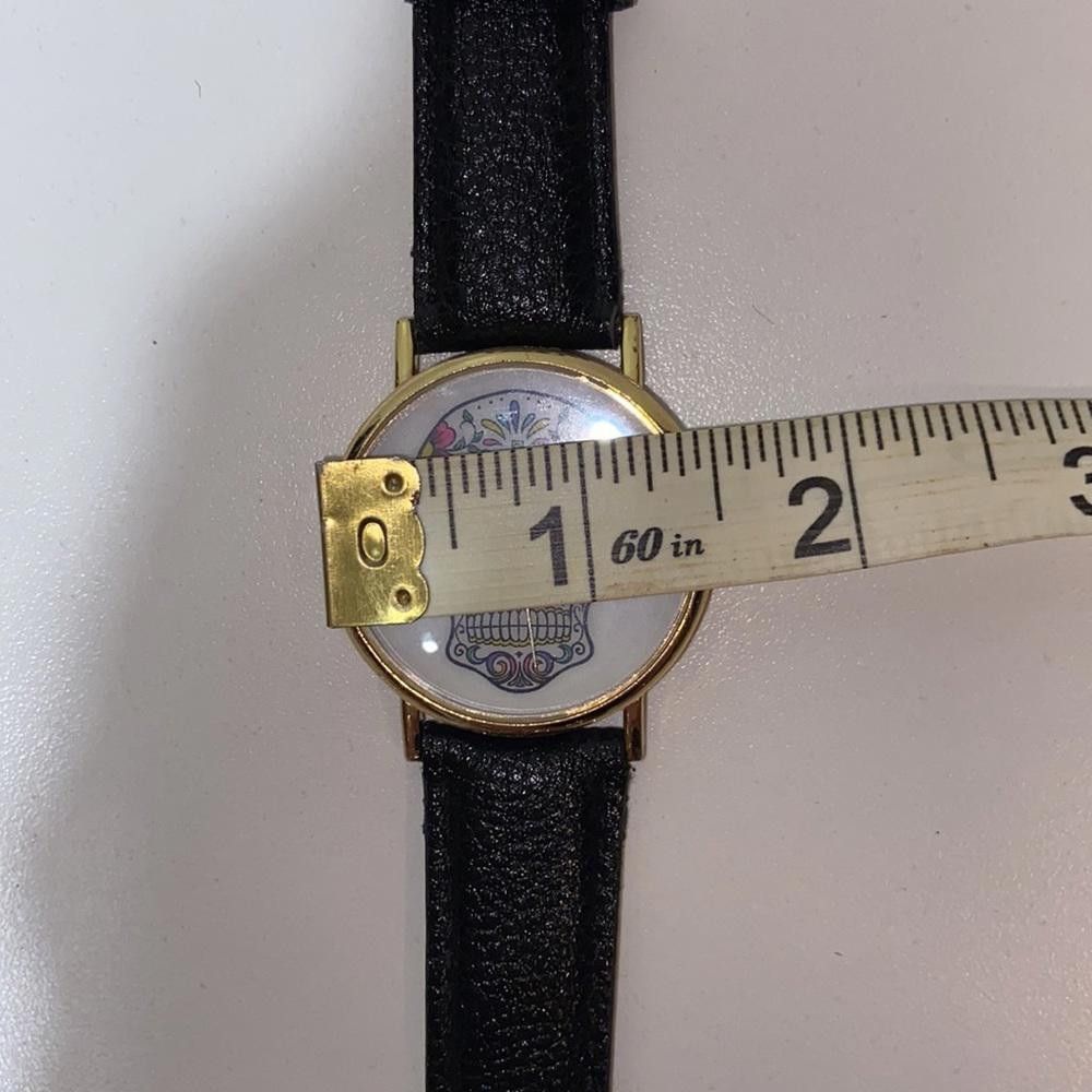 Designer NWOT Faux Leather Sugar Skull Watch Size ONE SIZE - 5 Thumbnail