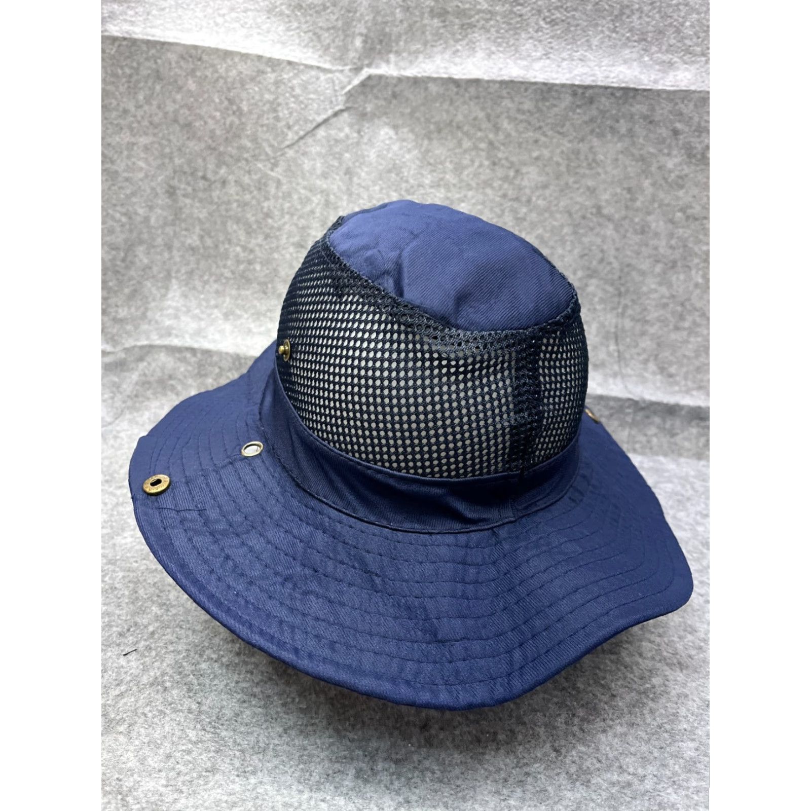 Vintage Sun Hat Adult One Size Blue Cotton Polyester Beach Camp Outdoors Size ONE SIZE - 5 Thumbnail