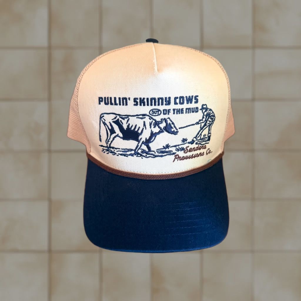 Vintage Sendero Provisions Co. Pullin Skinny Cows Adjustable Snapback Hat Brown Blue Size ONE SIZE - 1 Thumbnail